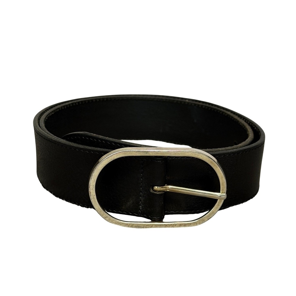Herbert Frere Soeur Leather Belt La Paname Womens 90/36 Black Oval Buckle